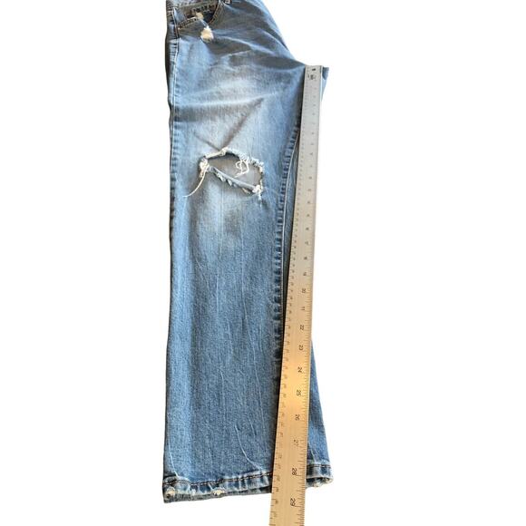 Vintage X America Womens Sz 12 High Waist Skinny Crop Jeans Button Fly Distress - Picture 5 of 9